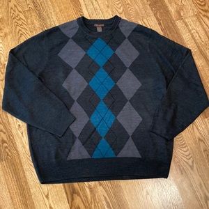 Mens Dockers Argyle cotton sweater big and tall fall winter cozy workwear